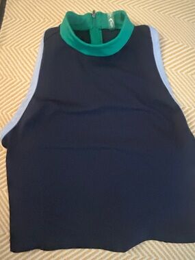 Quiksilver Navy and Green Sleeveless Top